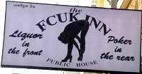 FCUK Inn bar sign
