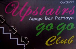 Upstairs A-GoGo sign