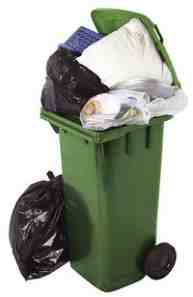 overfilled bin