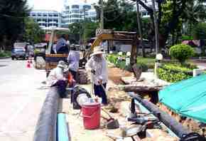 pattaya beach road works