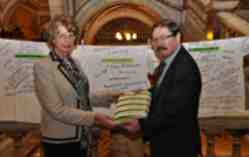trish godman with petition