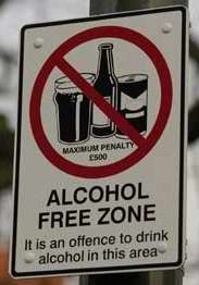 Alcohol Free Zone sign