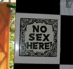No Sex Here sign