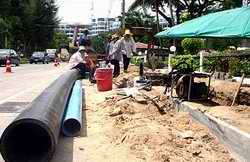 digging up Pattaya Beach