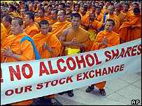 No alcohol protest by monks
