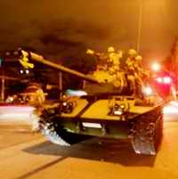 tanks in the streets suring the 2006 coup