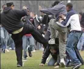 yobs fighting